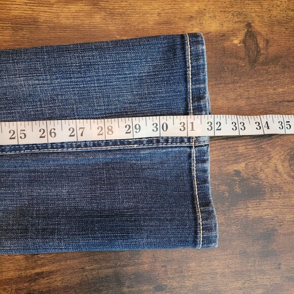 Maurices Jeans Size 10 Bootcut Low Rise Thick Stitch Medium Dark Wash Denim - Picture 8 of 10